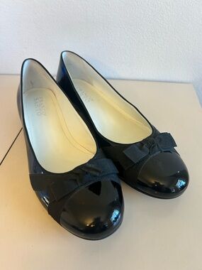 Franco Sarto Black Patent Bow Ballet Flats